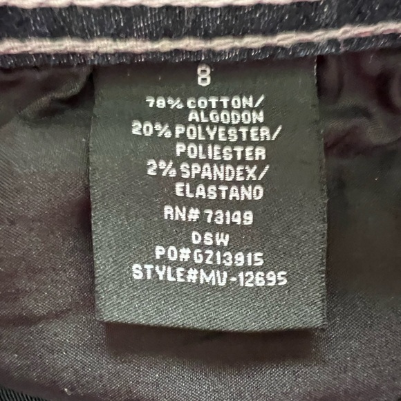 one 5 one Women's Boot Cut Jeans - Dark Blue gem stone decorations on pockets - Picture 9 of 10